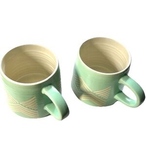 Danica Studio Mint Imprint Mugs Set of Two 14 oz Southwest Design Microwave Safe